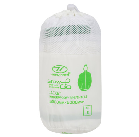 Ветровка женская Highlander Stow & Go Pack Away Rain Jacket 6000 mm White M (JAC077L-WE-M)