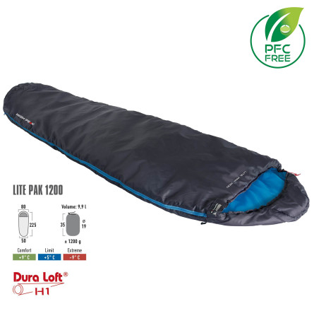 Спальный мешок High Peak Lite Pak 1200/+5°C Anthra/Blue Left (23277)