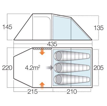 Палатка Vango Beta 350 XL Moroccan Blue