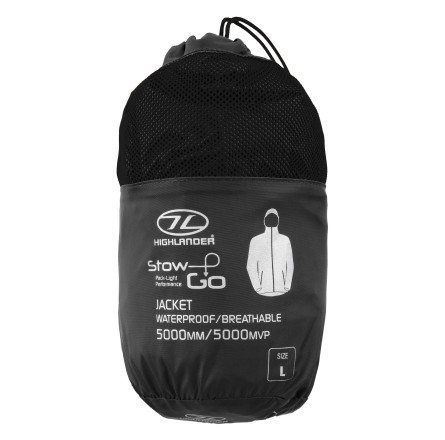 Ветровка мужская Highlander Stow & Go Pack Away Rain Jacket 6000 mm Black XL (JAC077-BK-XL)