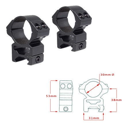 Кольца Hawke Matchmount 30mm/Weaver/High (22117)