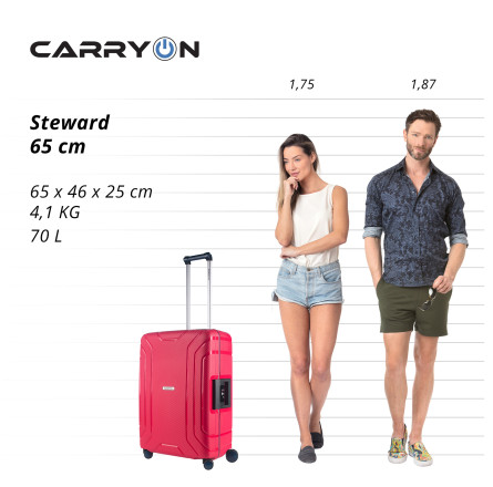 Чемодан CarryOn Steward (M) Red (502262)