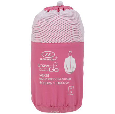 Ветровка женская Highlander Stow & Go Pack Away Rain Jacket 6000 mm Pink L (Special Offer)