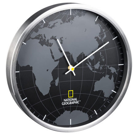 Часы настенные National Geographic World Map Aluminium (9080000) Refurbished
