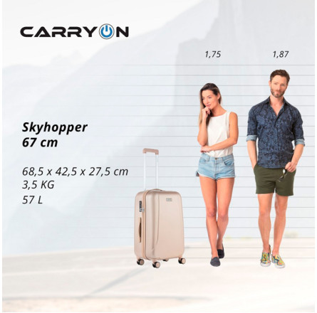 Чемодан CarryOn Skyhopper (M) Champagne