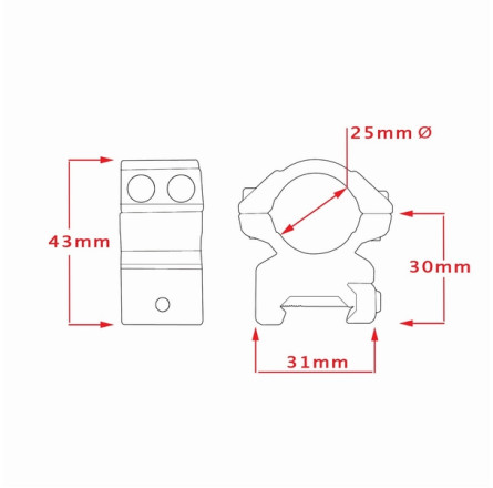 Кольца Hawke Matchmount 1"/Weaver/Med (22113)