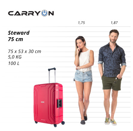 Чемодан CarryOn Steward (L) Red (502263)