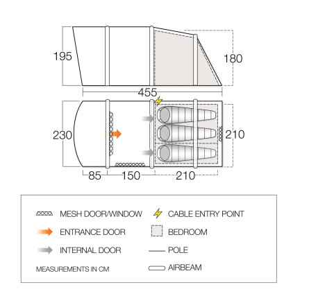 Намет тримісний Vango Harris Air 350 Mineral Green (TETHARRAI000001)