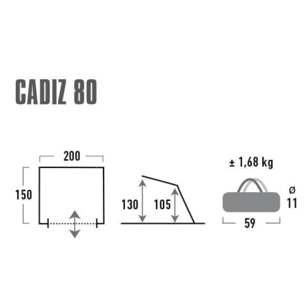 Палатка High Peak Cadiz 80 (Aluminium/Dark Grey)