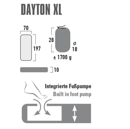 Коврик надувной High Peak Dayton XL 10 cm Dark Grey (41007)