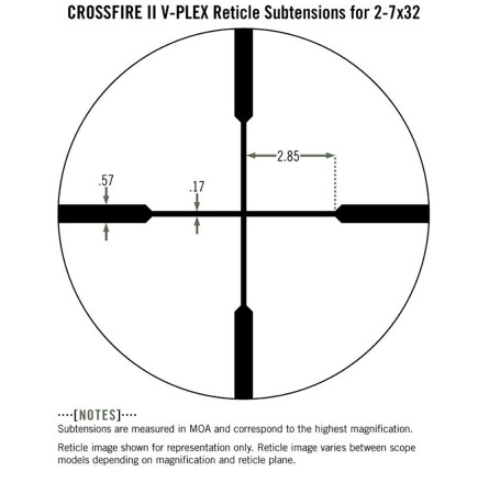 Прицел оптический Vortex Crossfire II 2-7x32 Rimfire V-Plex (MOA) (CF2-31001R)