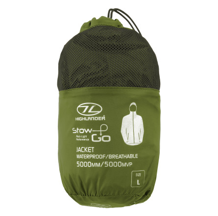 Ветровка мужская Highlander Stow & Go Pack Away Rain Jacket 6000 mm Olive XL (JAC077-OG-XL)