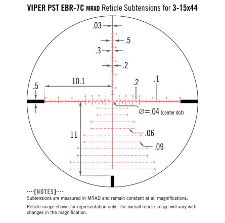 Прицел оптический Vortex Viper PST Gen II 3-15x44 FFP EBR-7C MRAD (PST-3159)