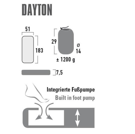Коврик надувной High Peak Dayton 7.5 cm Dark Grey (41006)