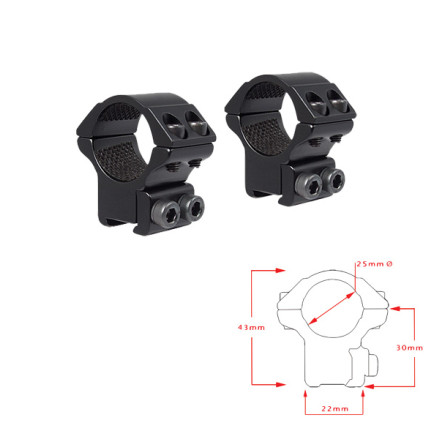 Кольца Hawke Matchmount 1"/9-11mm/Med (22101)