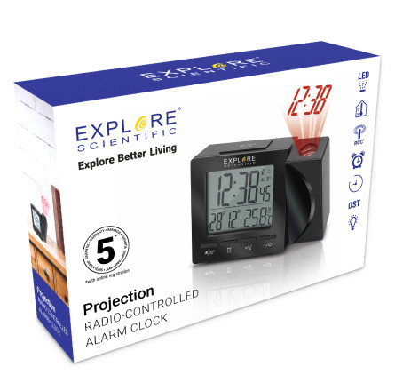 Часы проекционные Explore Scientific Projection RC Alarm White (RDP1001GYELC2)