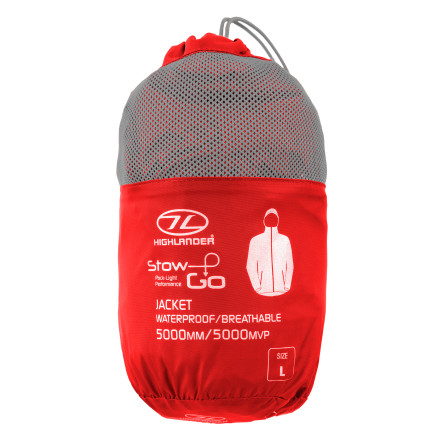 Ветровка мужская Highlander Stow & Go Pack Away Rain Jacket 6000 mm Red XL (Special Offer)