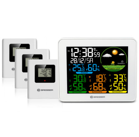 Метеостанція Bresser Colour Weather Station with 3 Sensors (9600028/13452)