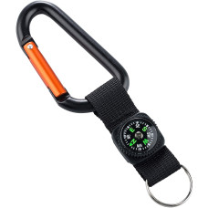Munkees 3228 карабин 8 mm with strap, compass, keyring black