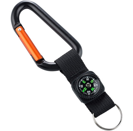Munkees 3228 карабин 8 mm with strap, compass, keyring black