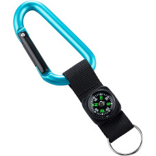 Munkees 3228 карабин 8 mm with strap, compass, keyring blue