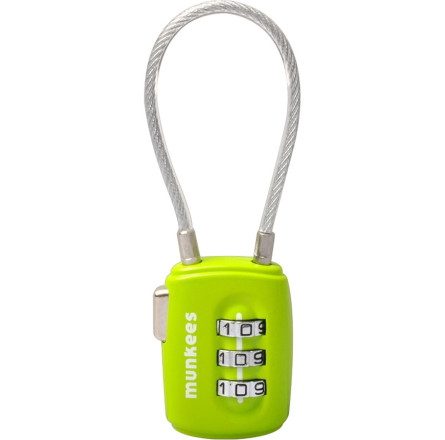 Munkees 3608 брелок-замок Cable Combi Lock lime