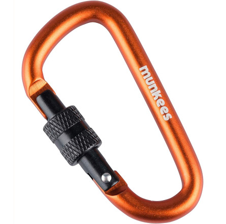 Munkees 3246 карабин D with Screw Lock 6 mm x 60 mm orange