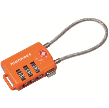 Munkees 3609 брелок-замок TSA Cable Combi Lock orange