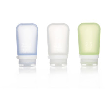 Набор силиконовых бутылочек Humangear GoToob + 3 Pack Medium Clear Green Blue (білий, зелений, блакитний) 022.0038