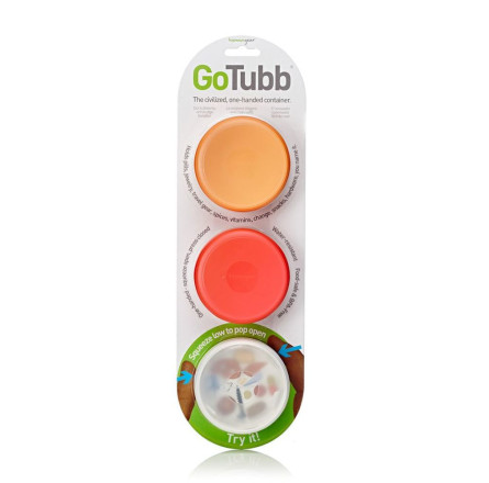 Набор контейнеров Humangear GoTubb 3-Pack Medium Clear Orange Red (білий. оранжевий, червоний) 022.0047