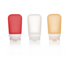 Набор силиконовых бутылочек Humangear GoToob + 3 Pack Medium Clear Red Orange (білий, червоний, оранжевий) 022.0039
